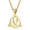 Mendes Collana da uomo acciaio inossidabile con nodo Triquetra color oro