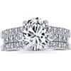 Bling Jewelry Classico anello di fidanzamento e set di fedi nuziali da donna con solitario ovale taglio brillante da 2,5 carati, AAA CZ, fascia pavé e protezioni incastonate per anniversario, in argento sterling