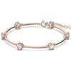 Swarovski Constella Braccialetto, con Zirconi Rotondi Swarovski e Placcato in Tonalità Oro Rosa, Lunghezza Regolabile, Collezione I, Bianco
