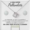 Bramart Collana Donna Pallavolista Idea regalo per lei Finitura in Argento, Oro Gioiello Compleanno o Natale Idee Regali Pallavoliste, Pallavolo - Cofanetto con DEDICA incluso (Pallavolista - Donna)