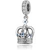 LES FOLIES DI PAOLA GRIECO Charm Corona pietre blu Re Regina ciondolo pendente in argento 925 - Les Folies per Pandora