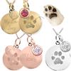 PERSONOVA Collana con Ciondolo a Forma di Zampa Personalizzata, con Incisione, con Ciondolo a Forma di Zampa con Nome, ricordo con Lettere e Pietra Portafortuna, Regalo per Gli Amanti degli Animali
