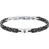 MASERATI Bracciale Uomo in Acciaio, Ceramica, Collezione CERAMIC, Tridente, Idee Regalo Uomo