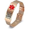 Theluckytag Bracciali di Allarme Medico del Codice QR Per Gli Uomini e le Donne - Cinturino in Acciaio Al titanio 8''-10'' - Informazioni Personalizzate Sull'ID Medico di Emergenza di più Spazio