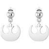 TALISMAN JEWELLERY Orecchini in Argento 925 con dado a goccia - Alleanza Ribelle di Guerre Stellari (perno 9,5 MM x 12 MM + chiusura 7 MM)