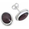 mantraroma orecchini a bottone in argento 925 con pietra preziosa granato rosso, orecchini a bottone in vero argento sterling da donna, regalo
