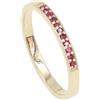 Jay Jools Anello impilabile in oro giallo 9 carati | Anello rosso rubino mezzo eternity per donne e ragazze, US 8,5, 8.5, Oro giallo 9 carati Gemma, Rubino