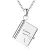 Kiddo Sky Collana Personalizzata A Forma di Libro Placcata in Oro 18k - Collana Apribile con Medaglione A Forma di Libro Multistrato per Donna, Scrivi la Tua Storia (Argento)