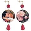 IN Lebole Collezione The Circle DOR105 Mamma con Bambina Orecchini da Donna in Ottone Pietra Rubino…