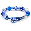 SAGA GIOIELLI Bracciale Colorato con Perle in Vetro - Bracciale Artigianale Multicolore Regolabile 23 cm - Gioiello Unisex Uomo Donna - Idea Regalo Originale - COLLEZIONE SOLARA (BSVE8F6-03)
