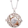 Goldway Chiama Angeli Collana Donna Ragazza Regalo Gravidanza con Ciondolo Sonoro portafortuna con simbolo Occhio in Acciaio e Lega di Bronzo Placcato in Oro Bianco(Made in Italy)