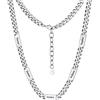 PROSTEEL Collana da Uomo Personalizzata, 1-6 Nomi Inicisi, Catena Cubana Miami in Acciaio Inossidabile 316L, Larghezza 5mm/7mm, Lunghezza Regolabile 45cm/50cm+5cm