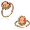 Bijouxia Anello cammeo rosso placcato oro, 18, Placcato oro, Nessuna pietra preziosa size 58