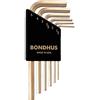 Bondhus GoldGuard 38246 - Set di 6 chiavi a L esagonali placcate, 1,5-5 mm, corte