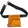 Generic WIDEBROWN - Borsa porta attrezzi in pelle con cintura, borsa per unghie in pelle scamosciata gialla, tasche multiple, cintura a rete da 5,1 cm