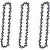 Zorlun Lama for motosega da 4 pollici Catene e barra di guida Mini catene in acciaio for sega elettrica Strumento Accessorio for Sostituzione Taglio del legno(3pcs 4-inch Chain)