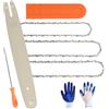 Loggers Art Gens Barra e catena per motosega da 40,6 cm, passo 3/8, calibro 0,43, 55 maglie di trasmissione, per Makita UC3541A, Bosch EasyCut1200, Dewalt DCCS670 (3 catene, 1 barra, 1 guanto, 1 lima)