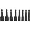 ZiStarlilife Set di 8 adattatori a vite per rubinetto, 4-16 mm, con codolo esagonale da 1/4 di pollice, in lega di acciaio, per riparazioni auto fai da te, modellismo, colore: nero