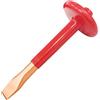 WEDO Scalpello piatto non scintillante, esagonale a 8 punti, scalpello per mattoni, scalpello per muratura, scalpello per cemento con protezione della mano di spessore, rame al berillio, non