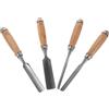Ciieeo Set Ergonomici per Lavorazione del Legno di Scalpelli 4 Pezzi Lame in Acciaio Semicircolari per Intaglio e Falegnameria Progetti di Incisione