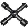 LogiLink Professional LogiLink WZ0072 - Chiave a croce universale per armadi elettrici e sistemi di intercettazione dell'acqua con quadrato (6,8 mm), doppia barba (5,5 mm), triangolare (10 mm)