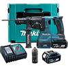 Makita Dhr243Rgj - Perforatore per Burineur Sds Plus 2 goules 24 mm Bl Lxt 18V + 2 batterie 18V 6Ah Li-Ion Bl1860B + caricatore Dc18Rc + confezione Makpac