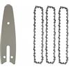 BUYTUS Mini motosega in acciaio, catena for sega elettrica, accessorio di ricambio for da potatura, attrezzi giardino, 4 pollici(4 inch SET3)