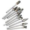 LIYJTK 10pcs 0,12 * 0,24 pollici di tungsteno in acciaio in carbone fresatura a fresatura rotativa set di utensili rotanti set cnc incisione in acciaio argento ad alta efficienza di