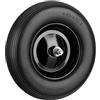 Relaxdays Ruota per carriola 16x4.00-8, Gomma Piena Fino a 200 kg, Cerchio e ASSE in Acciaio, Ricambio, Nera