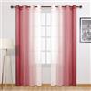 DWCN Tende trasparenti con occhielli per soggiorno, 52 W x 84 L, colore: bordeaux