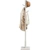 VASAGLE Attaccapanni, Appendiabiti da Terra in Legno, 8 Ganci, per Cappotti Cappelli Borse, per Ingresso, Ganci e Palo in Legno di Gomma, Beige Cappuccino RCR010K01