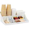 Mind Reader COMORG-WHT Station, Coffee Bar 11 scomparti, 2 ripiani per tazze e condimenti, organizer da bancone 45,4 cm di lunghezza x 24,1 cm di larghezza x 16,8 cm di altezza, plastica, bianco
