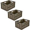 keeeper benno 3x contenitori pieghevoli professionali robusti con manici soft-touch, 45 l, Portata fino a 50 kg, Adatta per carrelli della spesa, 54 x 37 x 27,5 cm, Verde oliva (Olive)