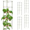 Relaxdays Set da 5 Supporti per Rampicanti, 4 Anelli, HxD: 90x28 cm, Graticolato Piante e Rose, Piantare, Metallo, Verde