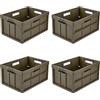 keeeper benno 4x contenitori pieghevoli professionali robusti con manici soft-touch, 45 l, Portata fino a 50 kg, Adatta per carrelli della spesa, 54 x 37 x 27,5 cm, Verde oliva (Olive)