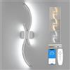 Comely Applique da Parete Interno LED, 32W Lampada da Parete Dimmerabile con Telecomando, Creative Linee Lampade a Muro per Camera da Letto Soggiorno Corridoio Scale, 80CM Chrome