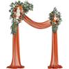 Olalaka Kit di fiori artificiali per archi nuziali arancioni bruciati (confezione da 3) con tessuto drappeggiato in terracotta lucida da 9,8 m, per fai da te, matrimoni, cerimonie, ricevimenti, sfondi