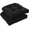 downluxe - Set di 2 cuscini per interni ed esterni, impermeabili, a forma di U, 48,3 x 48,3 x 12,7 cm, colore: Nero