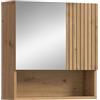 xonox.home Armadietto a specchio Mone 60 x 55 x 17 cm in corpo e replica frontale in rovere Artisan - Armadietto a specchio con effetto legno - funzionale e moderno