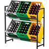 Todeco Scaffale per Casse di Bevande con supporto a griglia in metallo, Regolabile in altezza, Scaffale per bevande con piedini regolabili, Scaffalatura per 6-8 casse per soggiorno, cucina, garage