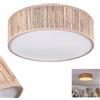 hofstein Lampada da soffitto HOFSTEIN Antillo, lampada in metallo/canna d'erba/plastica nichel opaco/marrone/bianco, rotonda moderno design boho (Ø 40 cm), E27, sala pranzo, soggiorno, camera letto, cucina
