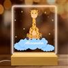 Stileitaliano luce notturna per bambini lampada personalizzata con nome e animaletto idea regalo bambino o bambina (Giraffa)
