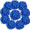 Auihiay 10 ortensie artificiali, ortensie finte per centrotavola per matrimoni, bouquet fai da te, addio al nubilato, decorazione floreale per la casa con steli (vaso non incluso), blu scuro