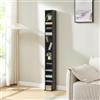 [en.casa] Scaffale a Colonna con 12 Scomparti per CD DVD e Oggetti Decorativi Mobile Alto Salvaspazio con Ripiani Regolabili in Altezza 175 x 20 x 20 cm Nero