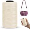 LEREATI Cordino per Borse Uncinetto Piatto Filo Macrame 1mm x 230m Macrame Corda Colorata Cordoncino per Borse a Uncinetto, Arazzo da Parete, Acchiappasogni, Fai da Te (Beige)