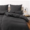 Blumtal Copripiumino Singolo in Microfibra, Set Completo Copripiumino Singolo con 2 Federe Cuscini Letto, 140 x 220 & 50 x 70 (1x), Antracite