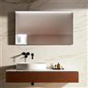 STYLE GLASS Specchio da parete con luci superiori PEP 120x70 cm, Specchiera bagno con luce 4000k, Specchio led bagno 24V moderno senza cornice