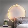AstrizLamp Applique da Parete Interno LED, 30cm Oro Minimalista Cerchio Lampada da Muro per Soggiorno Dimmerabile Anello Luce Parete Illuminazione Indiretta Cablata, per Ufficio, Camera da Letto