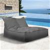 SXBCyan Poltrona a Sacco (Senza Imbottitura) Pouf da Esterno Giardino Impermeabile, in Oxford, Giardino, Spiaggia, Piscina, Galleggiante, Adulti(2 Seat-Dark Grey)