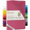 Lavea® Lenzuolo con Angoli Matrimoniale 180x200 cm - Jersey 100% Cotone - Per Materassi Topper fino a 10 cm - Con Elastico Tutto Intorno - Certificato OEKO-TEX - Corallo
